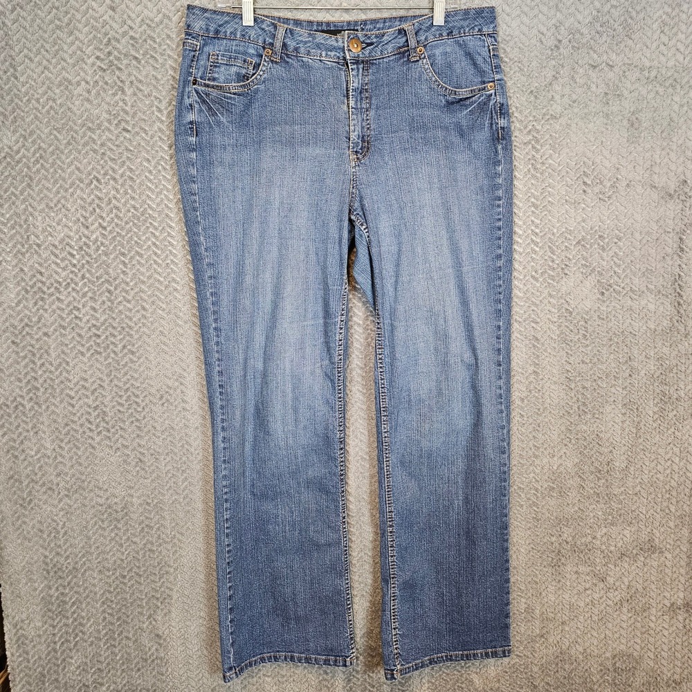 Willi Smith Womens Size 12 Medium Wash Straight Leg Stretch Denim Jeans Blue